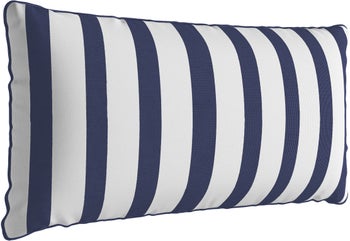 Prostokątna poduszka ogrodowa w granatowe paski 60x30 cm – obraz-1