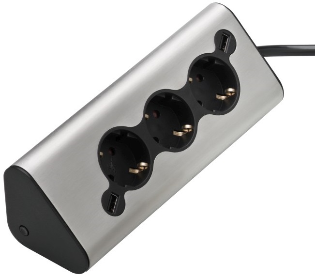 Przedłużacz Ambient 1,8 m srebrno-czarny – obraz-1