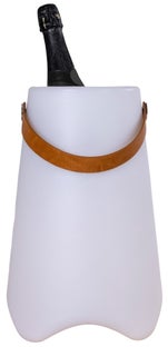 Przenośna lampa ogrodowa LED z funkcją coolera plastikowa biała Ø25x38 cm – grafika-1.