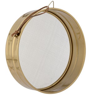Przesiewacz do mąki z aluminium Ø19 cm złoty  – obraz-1
