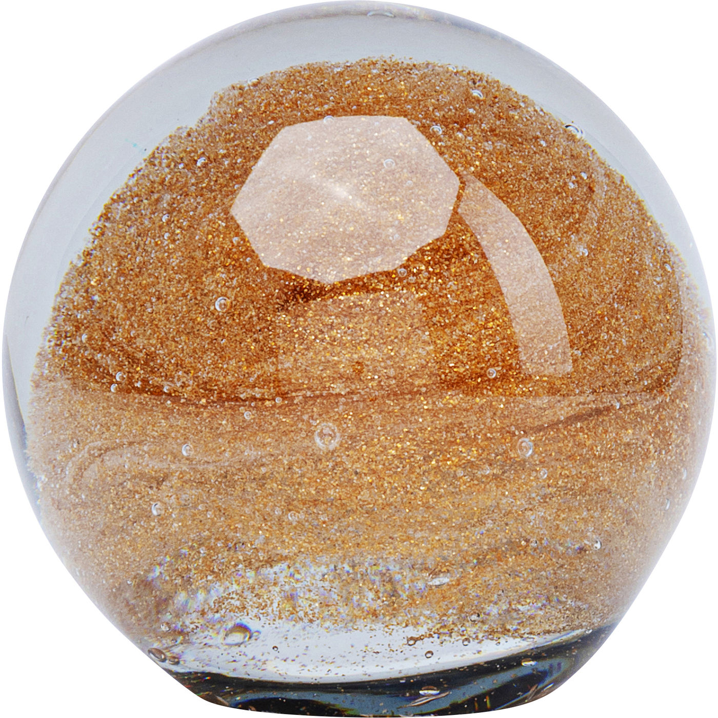 Przycisk do papieru szklana kula pomarańczowa 18x18 cm Outlet – obraz-1