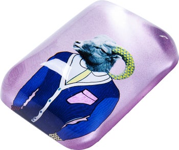 Przycisk do papieru gangster kozioł szklany kolorowy 7x3 cm – obraz-1