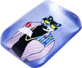 Przycisk do papieru gangster wilk szklany kolorowy 7x3 cm – obraz-1