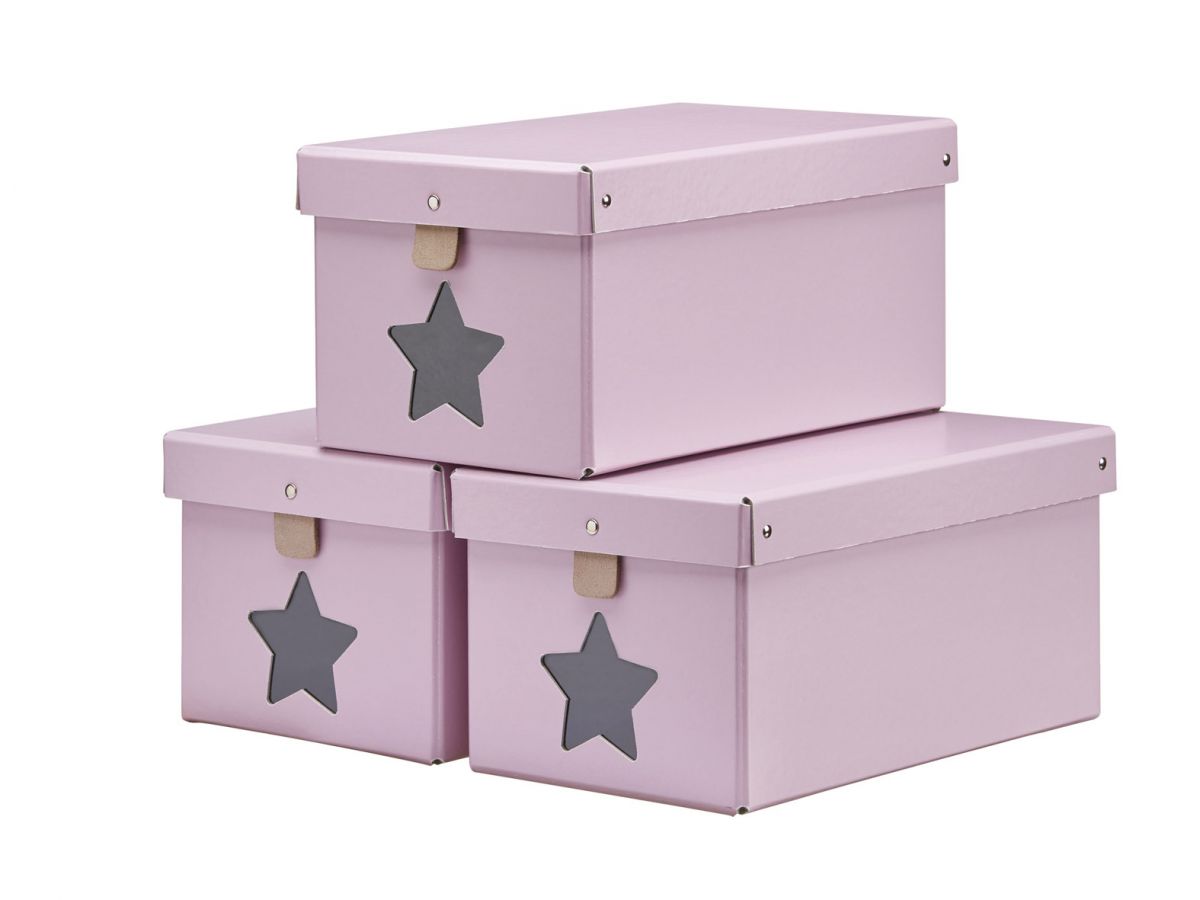 Pudełka na buty (3-set) jasnoróżowe – obraz-1