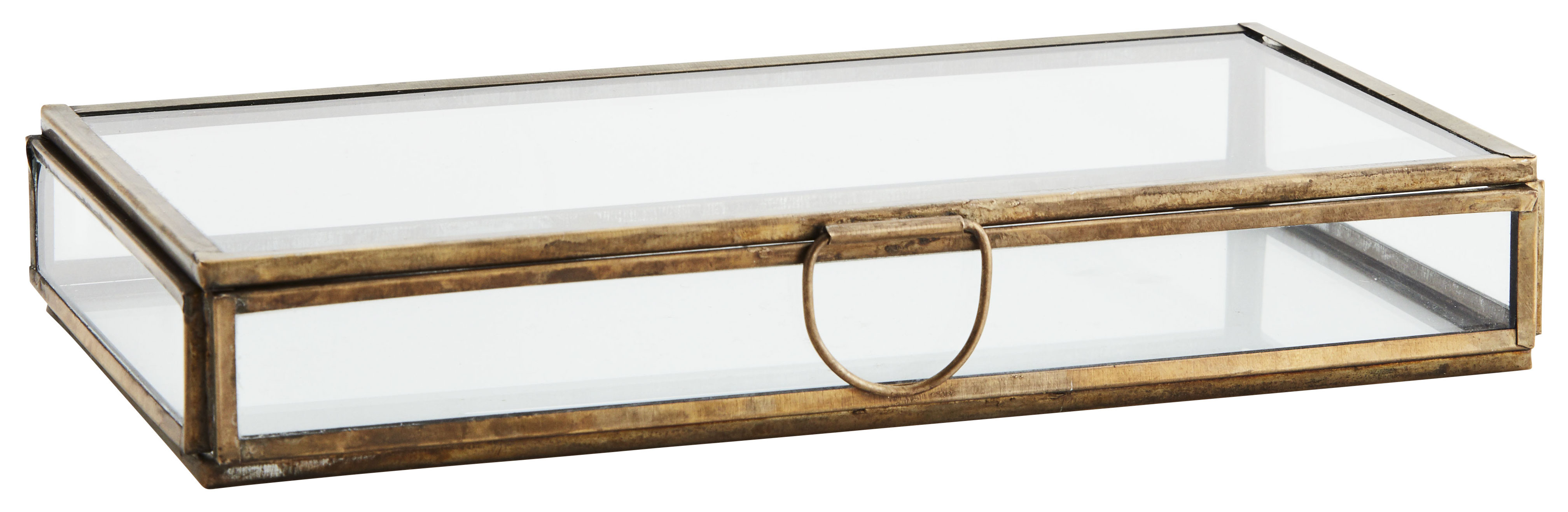 Pudełko na biżuterię - organizer Rectangular 21x10 cm mosiężne – obraz-1