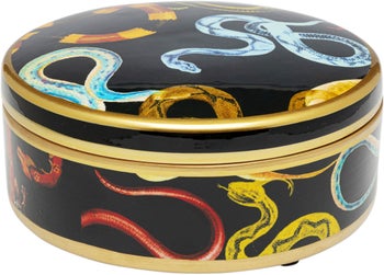 Pudełko na biżuterię z porcelany motyw węży Ø19x9 cm – obraz-1