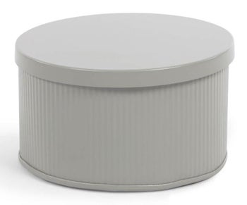 Pudełko dekoracyjne metalowe szare 10 cm – obraz-1