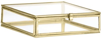 Pudełko szklane Lanyss 11x4 cm złote – obraz-1