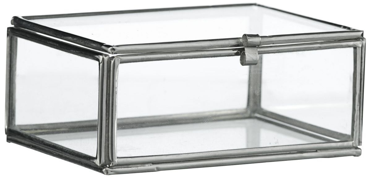 Pudełko szklane Rulzo 9x4 cm srebrne – obraz-1