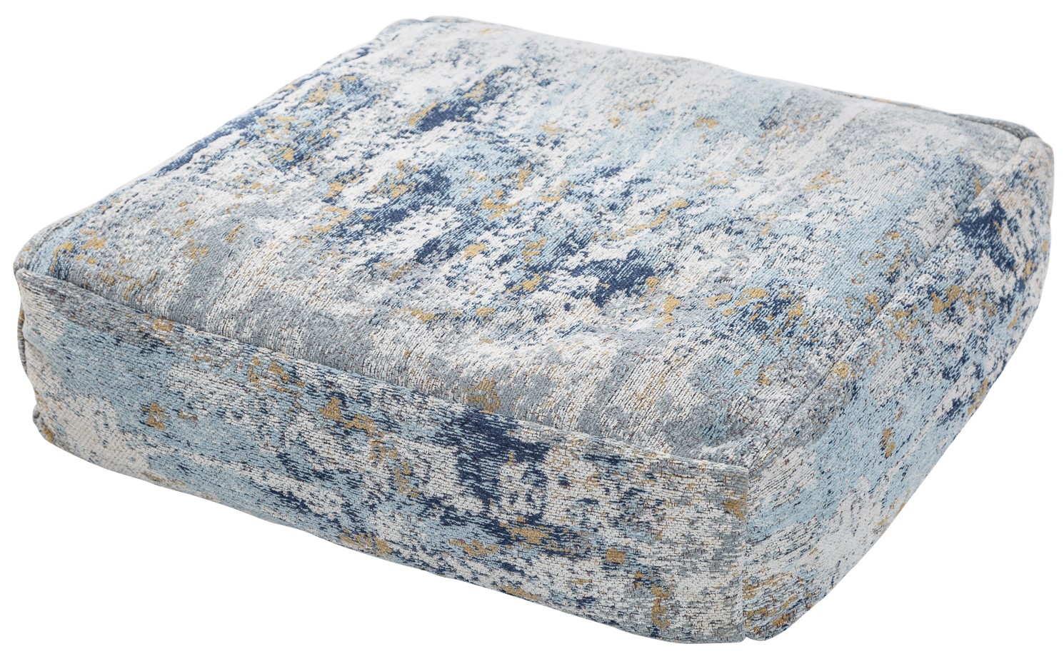Niebieska pufa kwadratowa bawełniana do nowoczesnych wnętrz – grafika-1.
