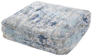 Niebieska pufa kwadratowa bawełniana do nowoczesnych wnętrz – grafika-1.