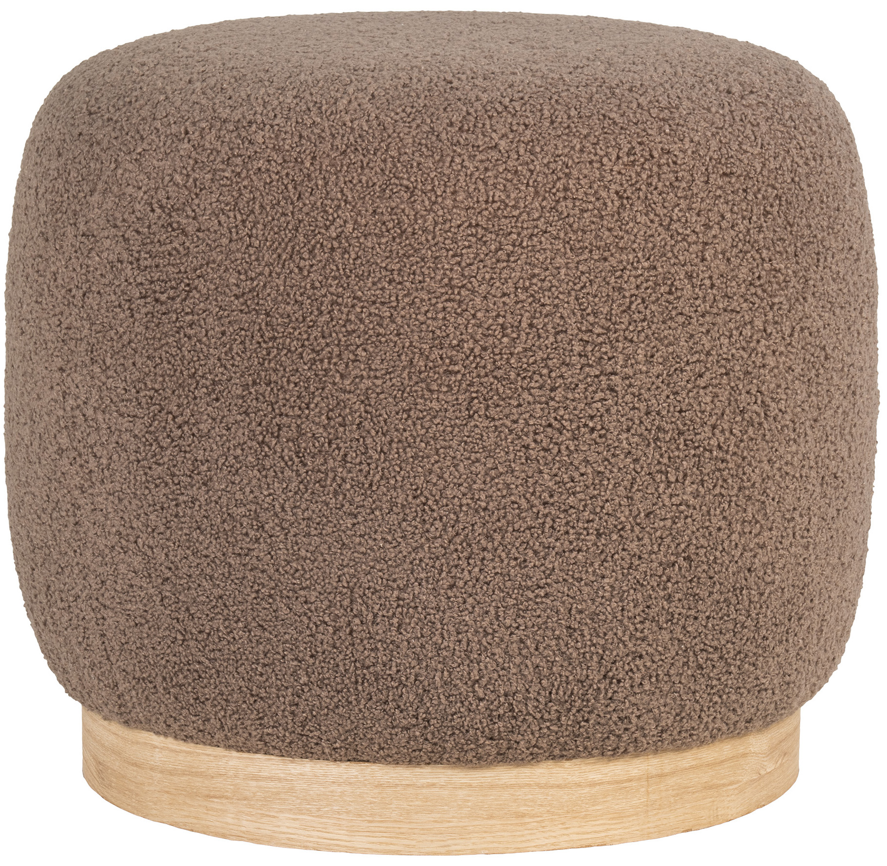 Pufa brązowa tkanina boucle Ø45x40 cm – grafika-1.