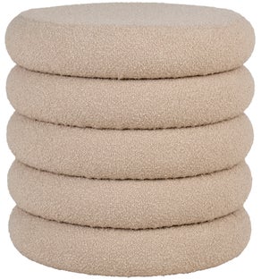 Pufa ze schowkiem szara tkanina boucle Ø44x44 cm – grafika-1.