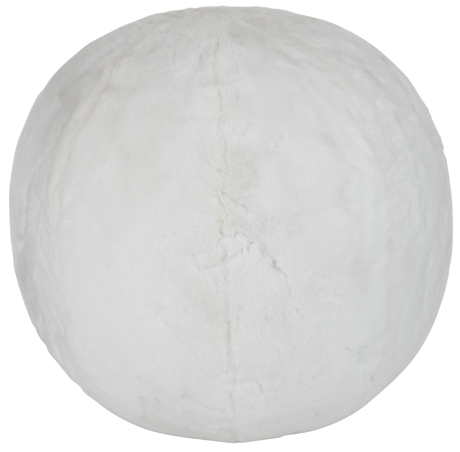 Pufa okrągła tapicerowana biała  – obraz-1