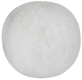Pufa okrągła tapicerowana biała – obraz-1