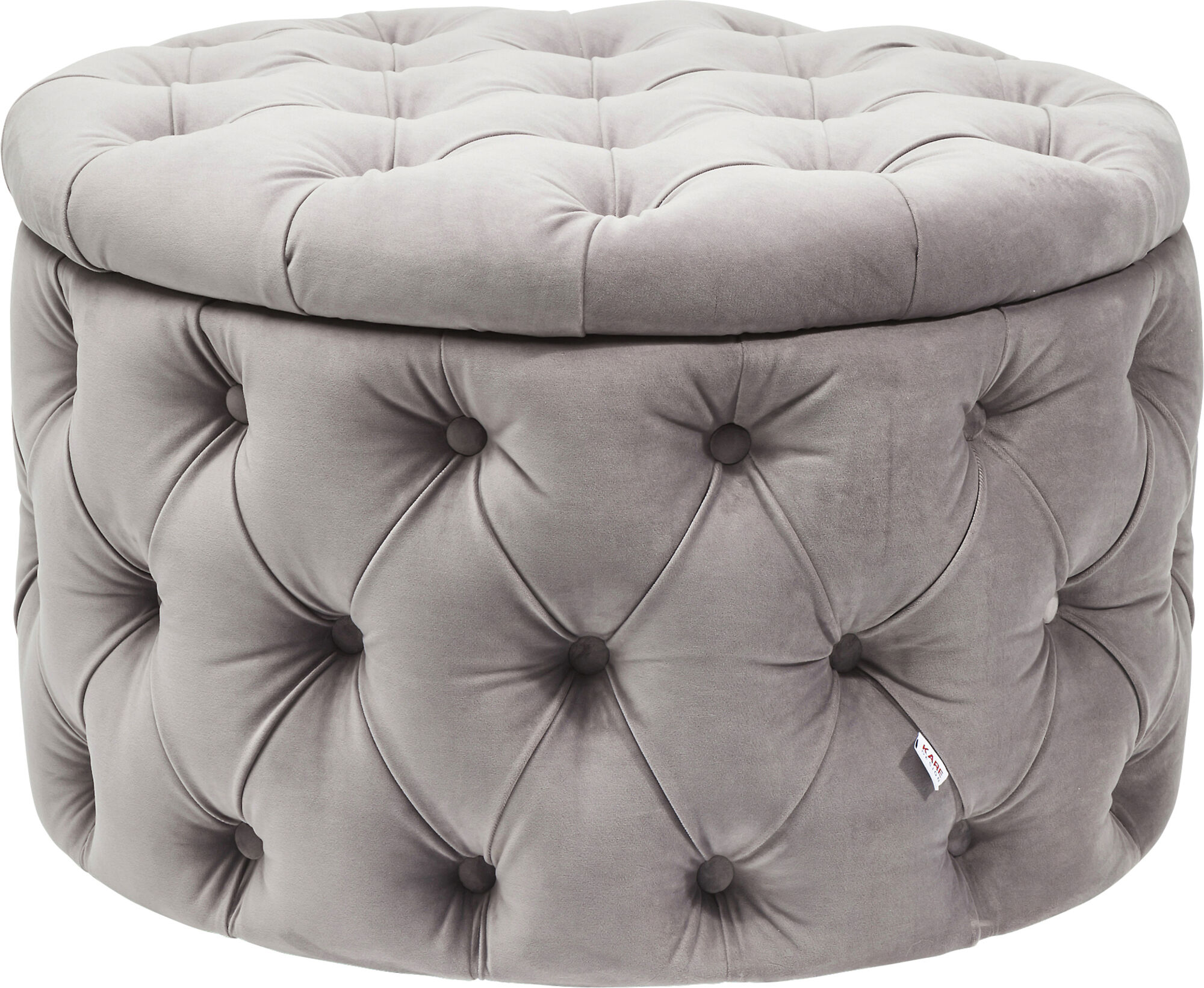 Taburete baúl Desire Rund gris plata – Imagen-1.