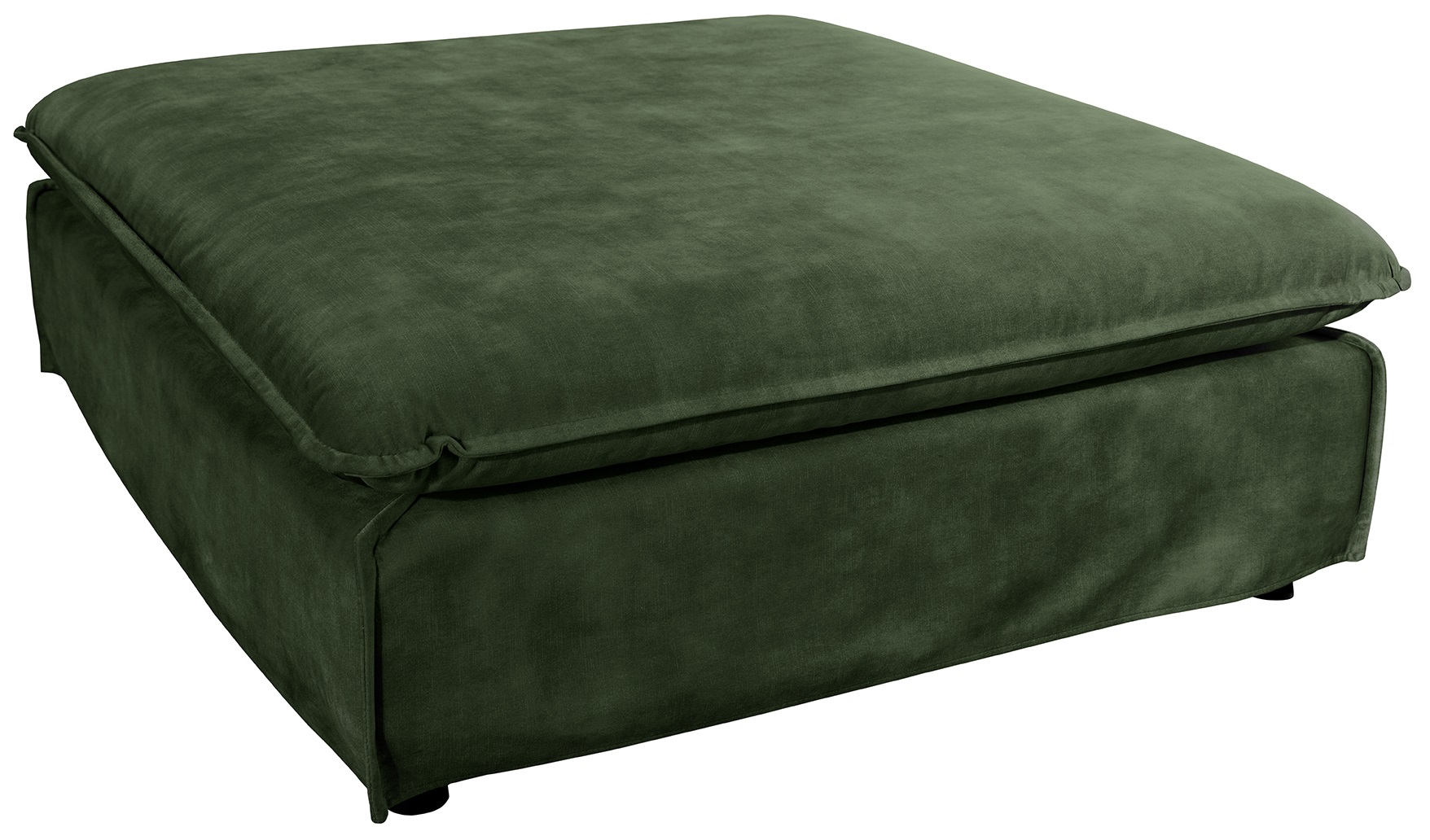 Pufa do salonu aksamit ciemnozielona 100x100 cm – grafika-1.