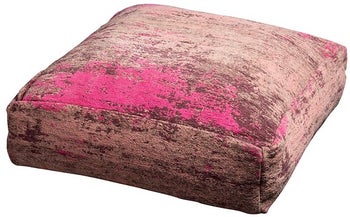 Pufa do salonu w kolorze czerwono-różowym z bawełny i poliestru – grafika-1.