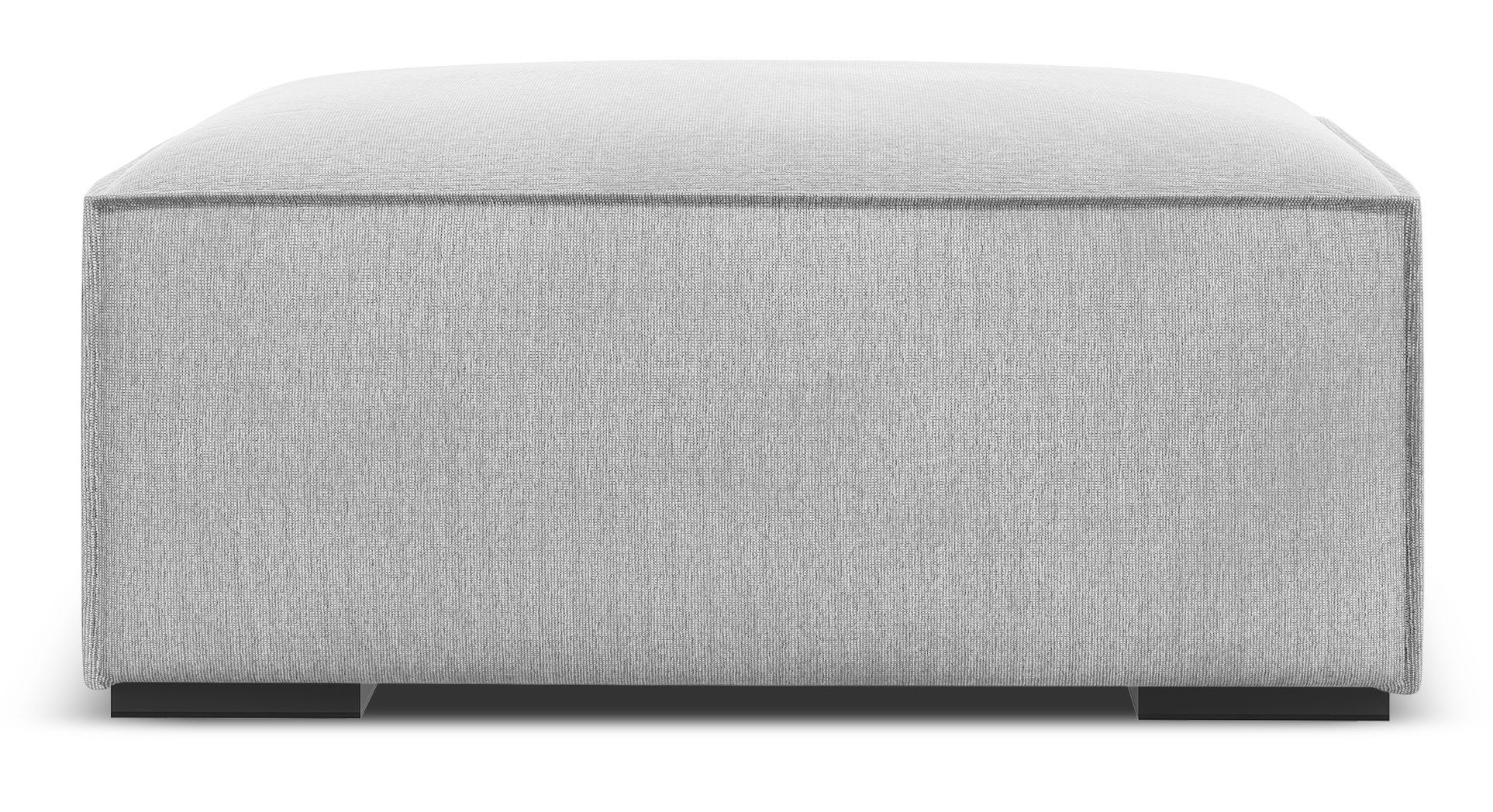 Pufa do salonu srebrna nogi czarne 100x100 cm – obraz-1