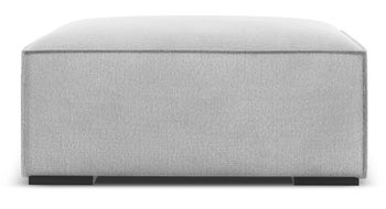 Pufa do salonu srebrna nogi czarne 100x100 cm – obraz-1