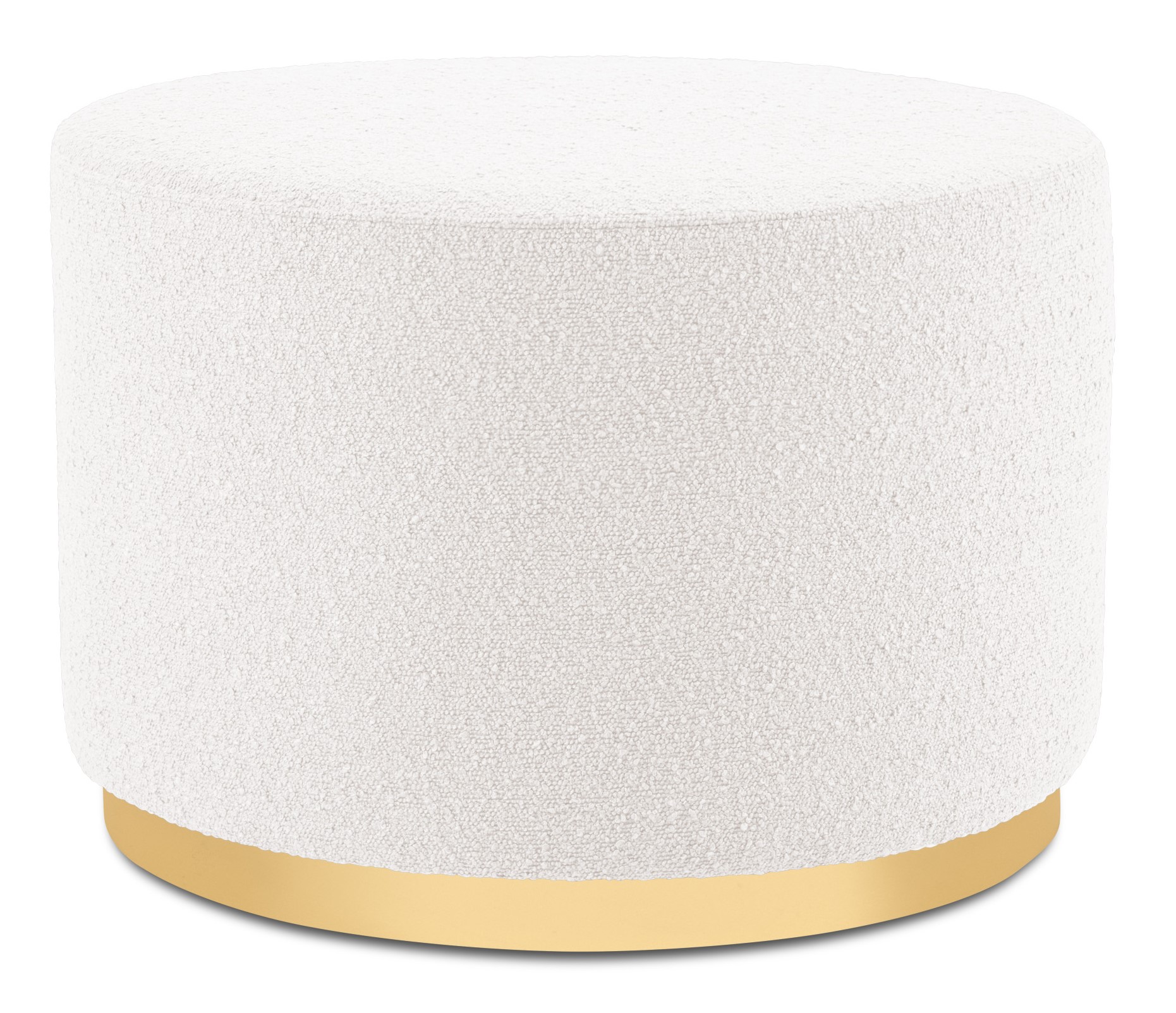 Pufa do salonu tkanina boucle biała 62x62 cm – obraz-1