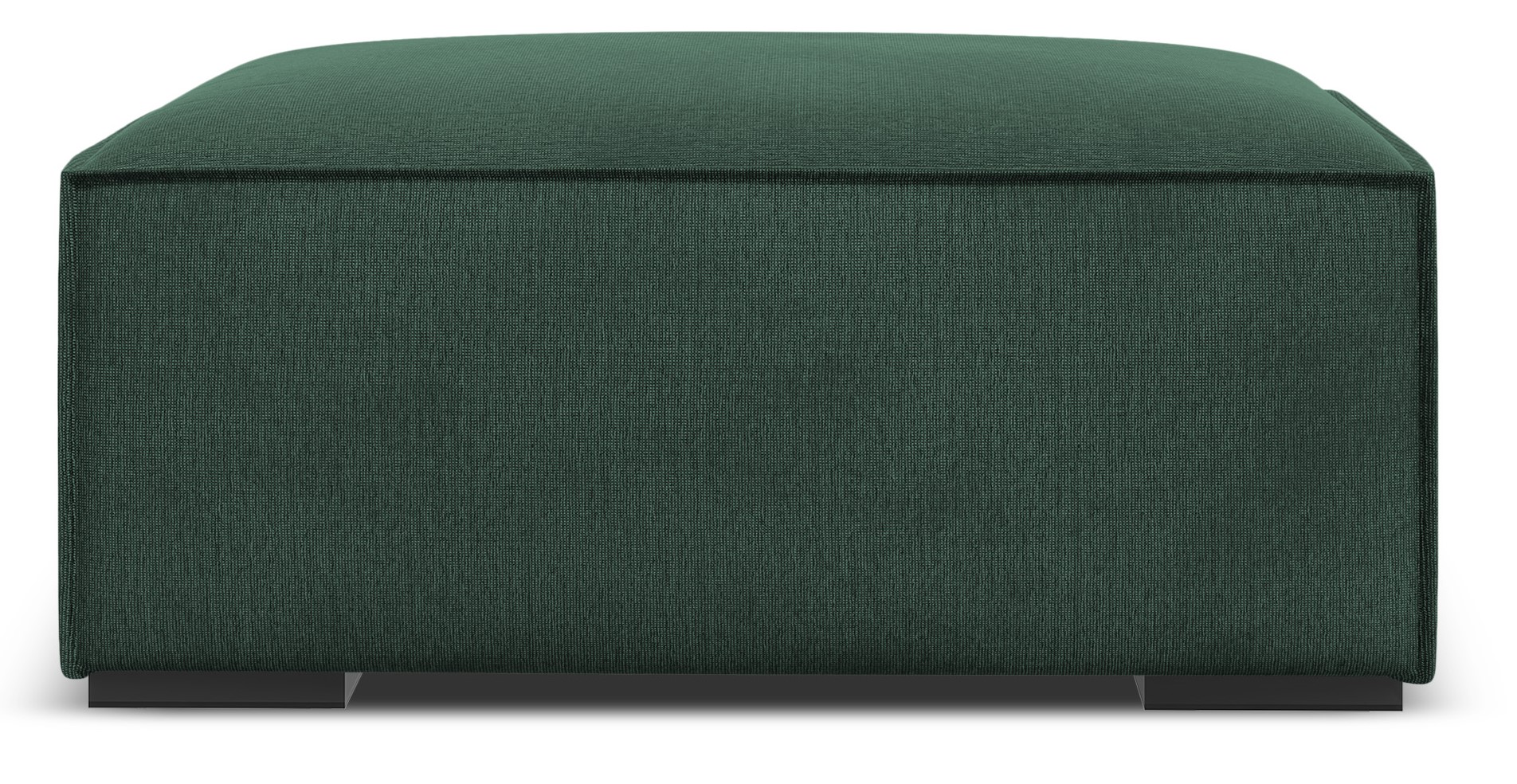 Pufa do salonu zielona nogi czarne 100x100 cm – obraz-1