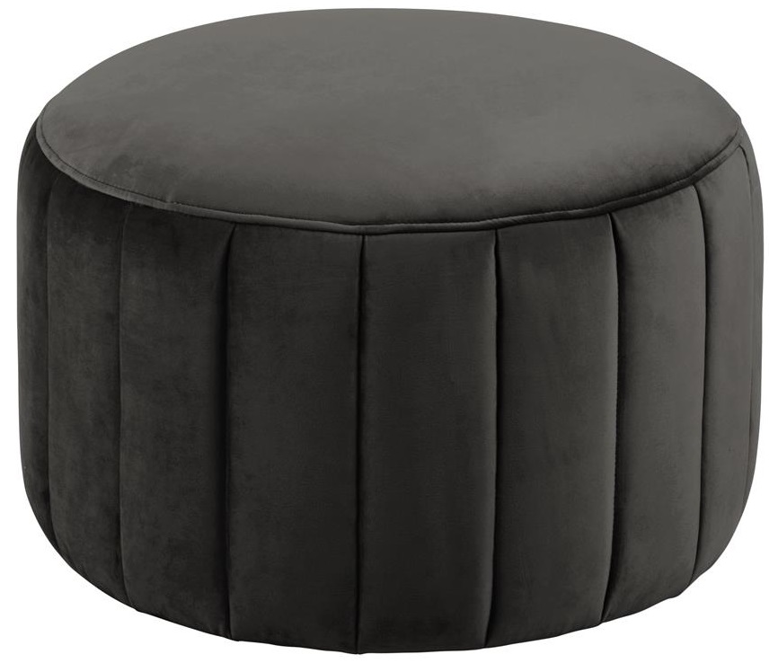 Pufa Kaye Ø60x40 cm brązowoszara – obraz-1