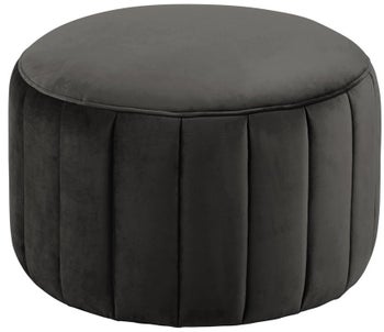 Pufa Kaye Ø60x40 cm brązowoszara – obraz-1