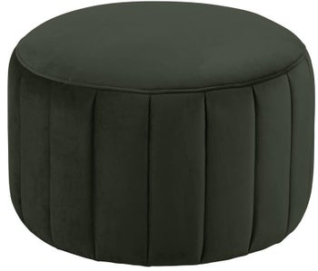 Pufa Kaye Ø60x40 cm ciemnozielona – obraz-1