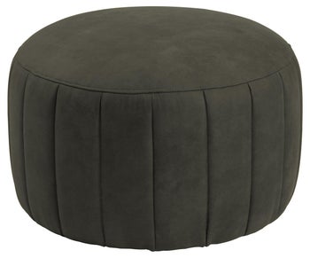 Pufa Kaye Ø60x40 cm oliwkowa – obraz-1