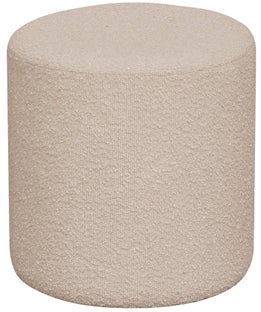 Pufa beżowa tkanina boucle styl skandynawski Ø34x36 cm – grafika-1.