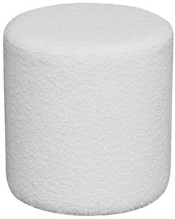 Pufa biała tkanina boucle styl skandynawski Ø34x36 cm – grafika-1.