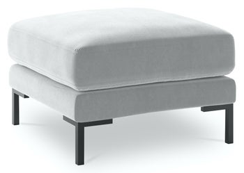 Pufa kwadratowa welurowa srebrna nogi czarne – obraz-1