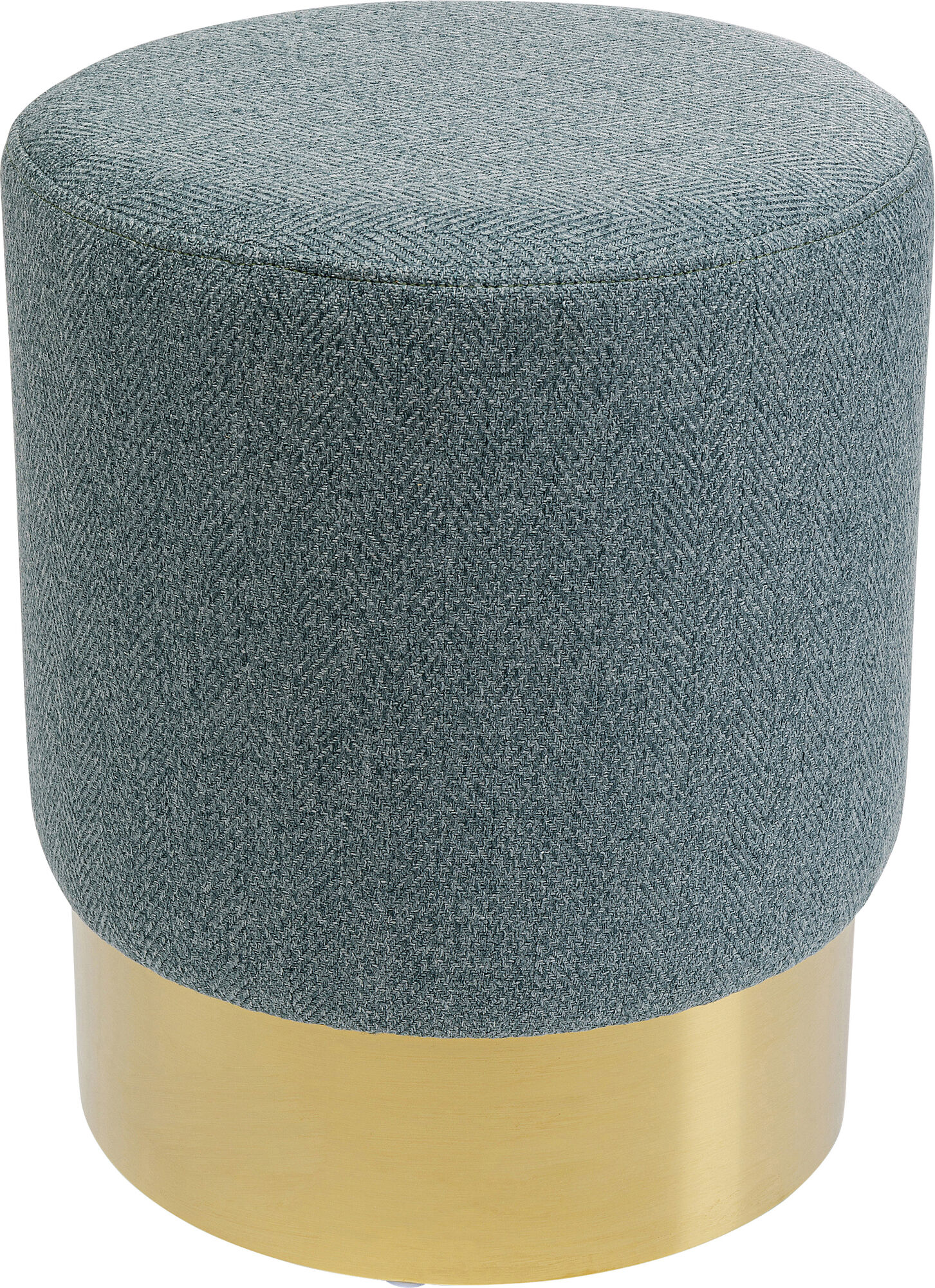 Puff azul claro base redonda oro Ø35x42 cm – Imagen-1.