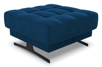 Duża pufa kwadratowa niebieska nogi czarne 75x75 cm – obraz-1