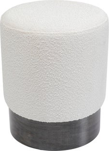Sittpuff Cherry - Boucle Cream, Grå, Ø35cm – bild-1.