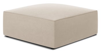 Pufa kwadratowa tapicerowana welurowa beżowa 93x93 cm – obraz-1