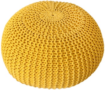 Pufa Leeds Ø50x35 cm żółta – obraz-1