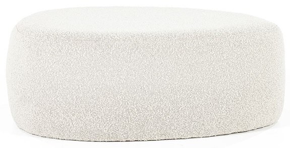 Pufa podłużna tapicerowana beżowa 90x35 cm  – obraz-1