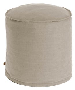 Pufa ∅42x50 cm beżowa – obraz-1