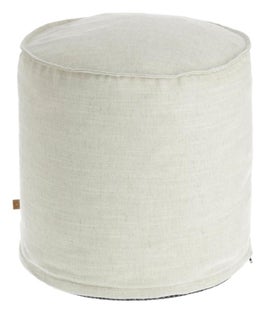 Pufa ∅42x50 cm biała – obraz-1