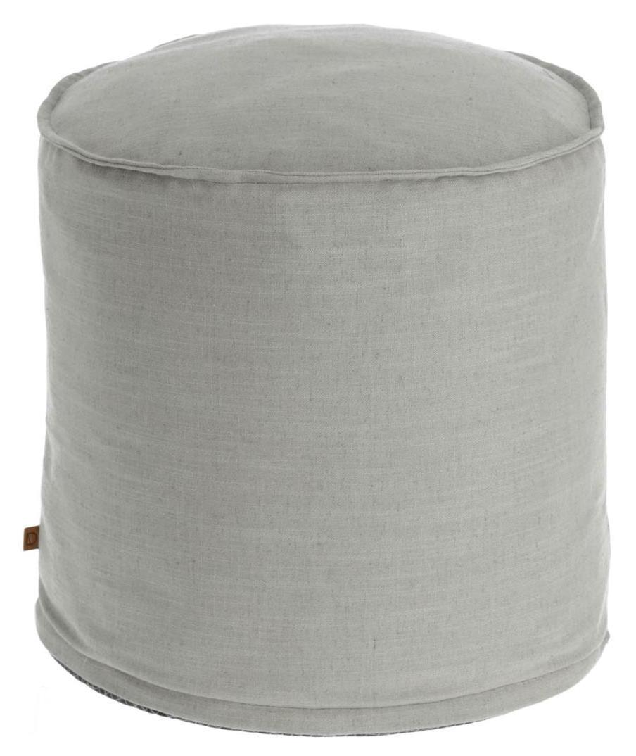 Pufa ∅42x50 cm szara – obraz-1