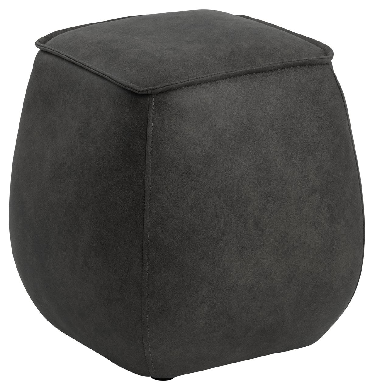 Pufa kwadratowa tapicerowana szara mała – obraz-1