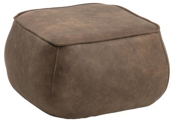 Pufa kwadratowa tapicerowana jasnobrązowa duża – obraz-1