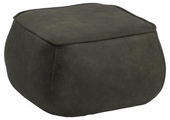 Pufa kwadratowa tapicerowana ciemnozielona duża – obraz-1