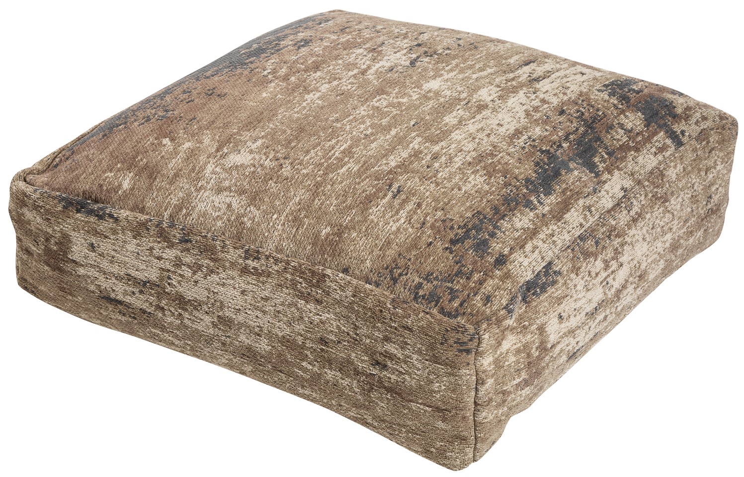 Kwadratowa pufa bawełniana w brązowym kolorze do nowoczesnych wnętrz – grafika-1.