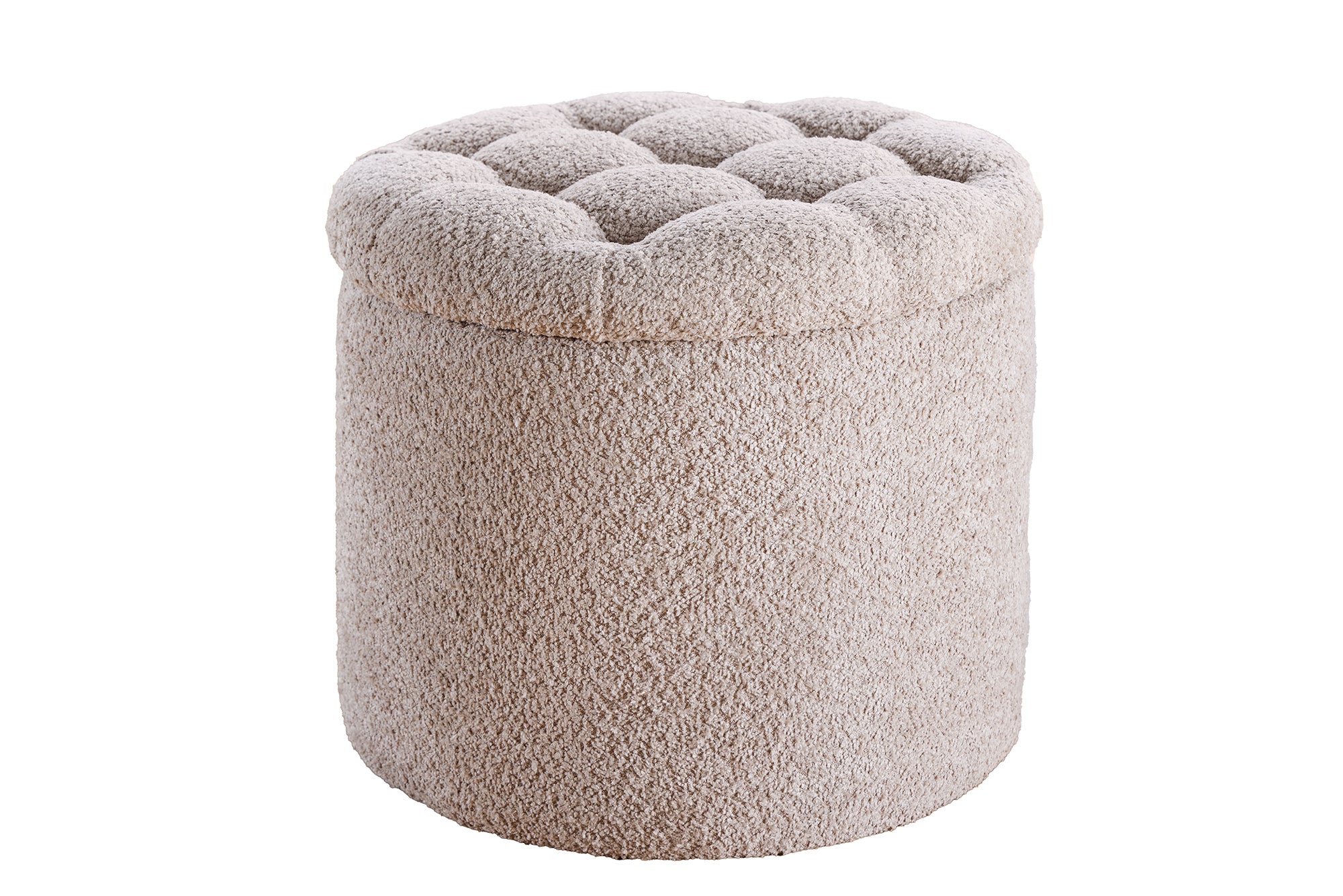 Pufa MODERN BAROCK STORAGE 50 cm bouclé champagne – grafika-1.