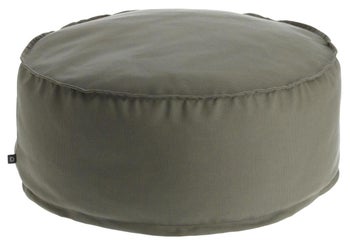 Pufa okrągła tapicerowana szara ogrodowa – obraz-1