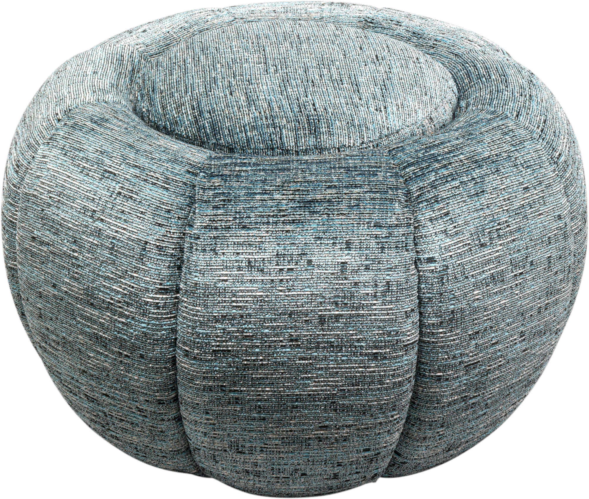 Pufa nowoczesna niebieska do salonu Ø52 cm – grafika-1.