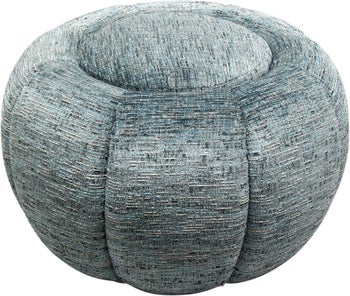 Pufa nowoczesna niebieska do salonu Ø52 cm – grafika-1.